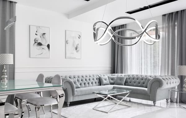 MODERNE LED LOFTSLAMPE + APP801-CP TWIST KROM FJERNBETJENING