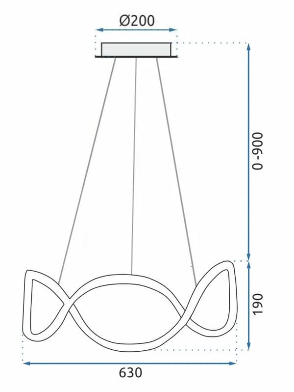 MODERNE LED LOFTSLAMPE + APP801-CP TWIST KROM FJERNBETJENING
