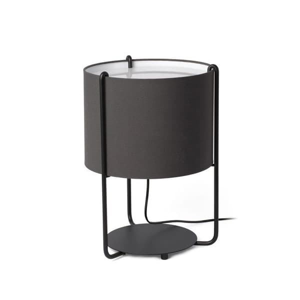 Skrivbordslampa - Faro - DRUM - Cylindrisk grå - E27 - 15W