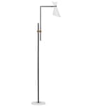 Miniatyrbilde 5 av 11: Gulvlampe Hvit Metall 140 cm Marmorfot Justerbar lampeskjerm Gulldetaljer Industriell stil Moderne Belysning