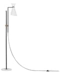 Miniatyrbilde 6 av 11: Gulvlampe Hvit Metall 140 cm Marmorfot Justerbar lampeskjerm Gulldetaljer Industriell stil Moderne Belysning