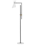Miniatyrbilde 7 av 11: Gulvlampe Hvit Metall 140 cm Marmorfot Justerbar lampeskjerm Gulldetaljer Industriell stil Moderne Belysning