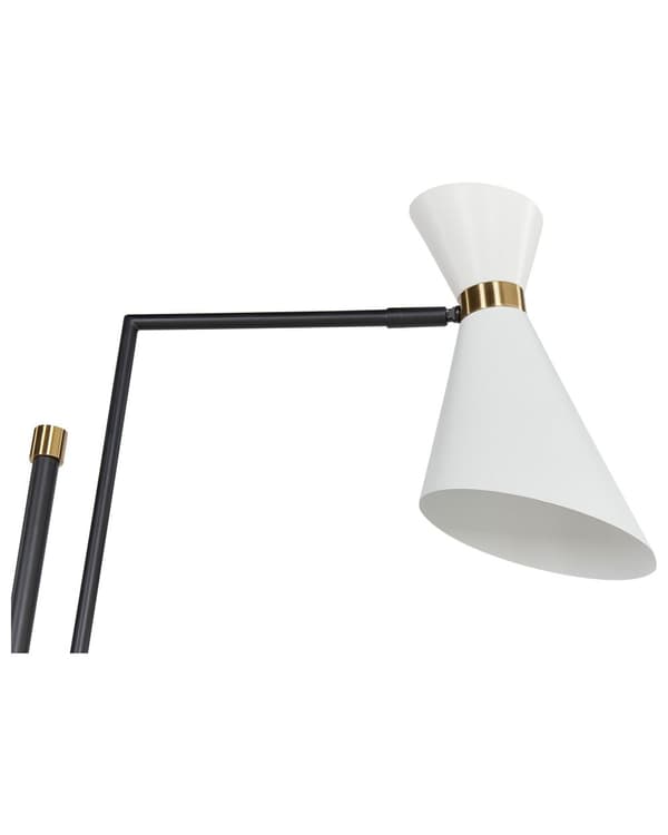 Gulvlampe Hvit Metall 140 cm Marmorfot Justerbar lampeskjerm Gulldetaljer Industriell stil Moderne Belysning