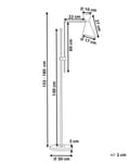 Miniatyrbilde 3 av 11: Gulvlampe Svart Metall 140 cm Marmorfot Justerbar lampeskjerm Gulldetaljer Industriell stil Moderne Belysning