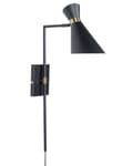 Miniatyrbilde 5 av 10: Vegglampe Svart Metall Justerbar lampeskjerm Gulldetaljer Industriell stil Moderne Belysning