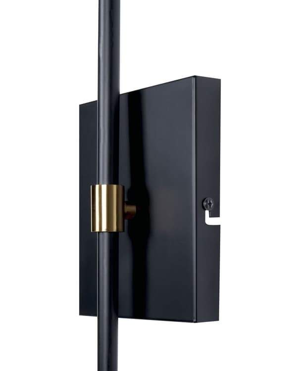 Vegglampe Svart Metall Justerbar lampeskjerm Gulldetaljer Industriell stil Moderne Belysning