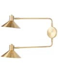 Miniatyrbillede 6 af 11: Væglampe Guld Metal Lampeskærm Justerbar Sengelampe med 2 Lampeskærme Moderne Læselampe til Stuen Belysning Design til Indretning