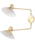 Miniatyrbillede 1 af 11: Væglampe Guld Metal Lampeskærm Justerbar Sengelampe med 2 Lampeskærme Moderne Læselampe til Stuen Belysning Design til Indretning
