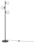 Miniatyrbillede 6 af 11: Gulvlampe Hvid Sort Metal H 153 cm Standerlampe med Runde Skærme til Stuen Moderne Designer Lampe til Gulv Tilbehør