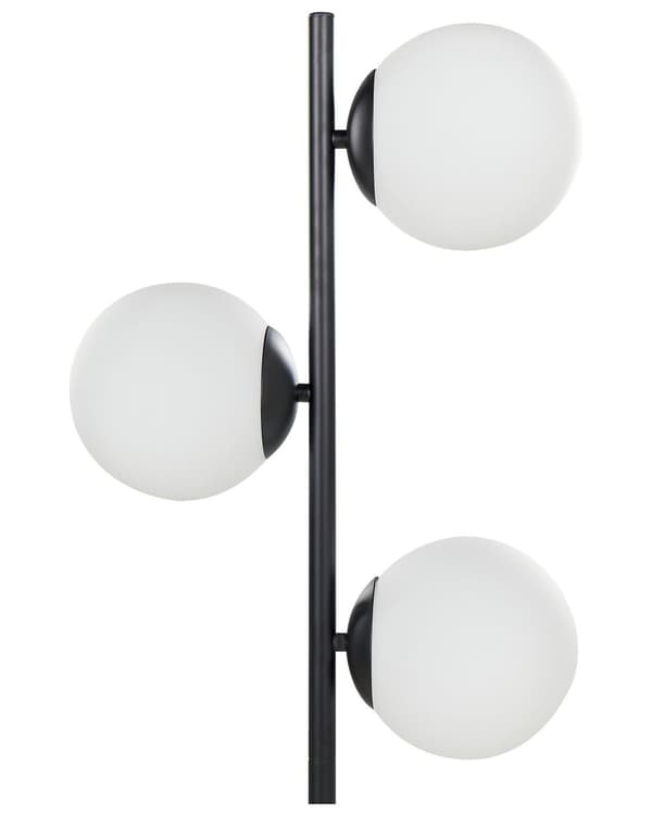 Gulvlampe Hvid Sort Metal H 153 cm Standerlampe med Runde Skærme til Stuen Moderne Designer Lampe til Gulv Tilbehør