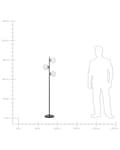 Miniatyrbillede 11 af 11: Gulvlampe Hvid Sort Metal H 153 cm Standerlampe med Runde Skærme til Stuen Moderne Designer Lampe til Gulv Tilbehør