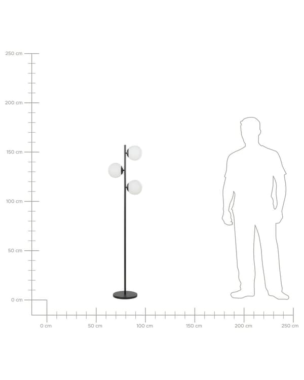 Gulvlampe Hvid Sort Metal H 153 cm Standerlampe med Runde Skærme til Stuen Moderne Designer Lampe til Gulv Tilbehør