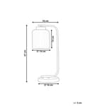 Miniatyrbilde 3 av 10: Bordlampe med hvit glasskjerm Nattbord Nattbord Svart metallarm med messingfot Moderne Industriell