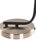 Miniatyrbilde 9 av 10: Bordlampe med hvit glasskjerm Nattbord Nattbord Svart metallarm med messingfot Moderne Industriell