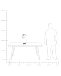Miniatyrbilde 10 av 10: Bordlampe med hvit glasskjerm Nattbord Nattbord Svart metallarm med messingfot Moderne Industriell