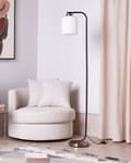 Miniatyrbilde 4 av 10: Gulvlampe i svart messingmetall med hvit glassskjerm Moderne industriell design