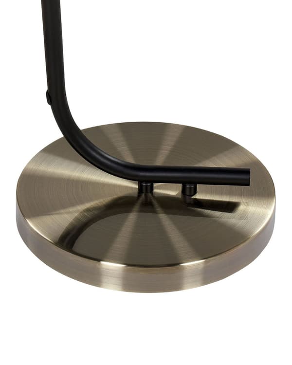 Gulvlampe i svart messingmetall med hvit glassskjerm Moderne industriell design