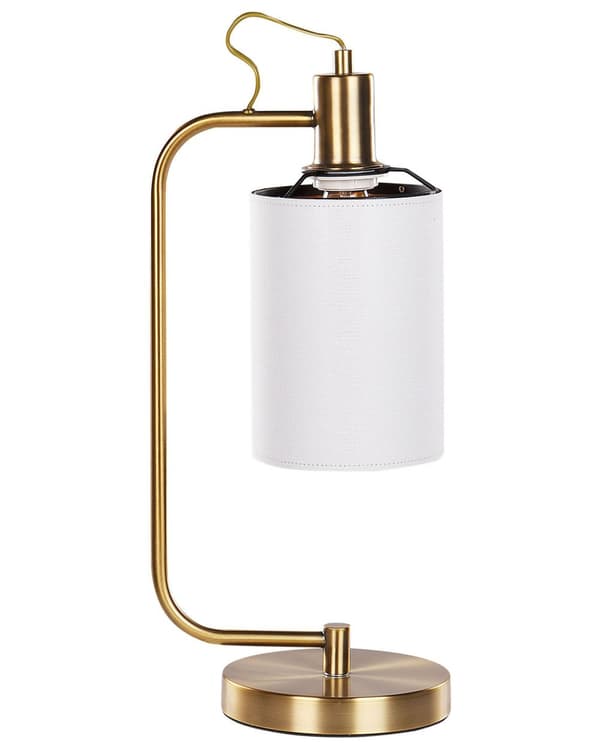 Bordlampe Gull Hvit Metall Lin 46 cm Moderne design Stoffskjerm Belysning Dekorativ
