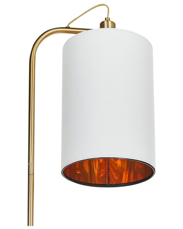 Gulvlampe Kobber Hvit Metall Lin 156 cm Moderne design Stoffskjerm Belysning Dekorativ