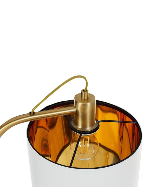 Gulvlampe Kobber Hvit Metall Lin 156 cm Moderne design Stoffskjerm Belysning Dekorativ