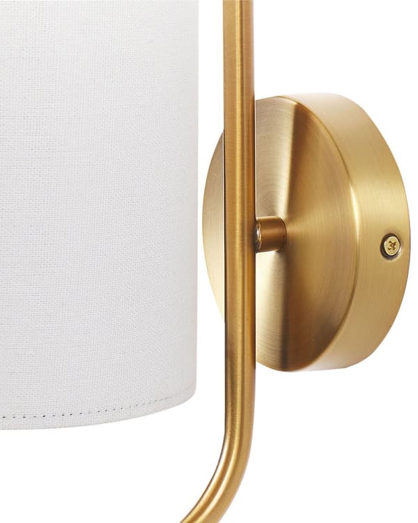 Vegglampe Kobber Hvit Metall Lin 30 cm Moderne design Stoffskjerm Belysning Dekorativ