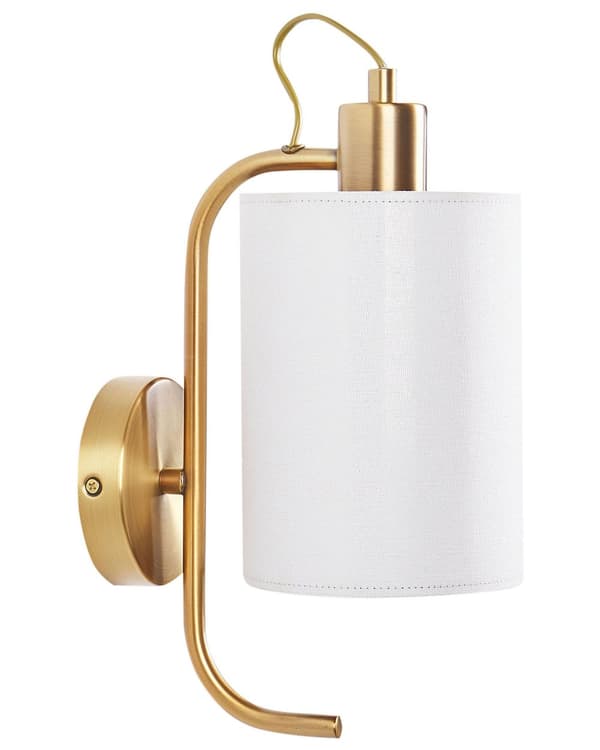 Vegglampe Kobber Hvit Metall Lin 30 cm Moderne design Stoffskjerm Belysning Dekorativ