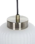 Miniatyrbilde 7 av 10: Pendellampe Pendellampe i svart messingmetall med 4 hvite glasskjermer Moderne industriell design