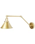 Miniatyrbilde 6 av 11: Sett med 2 vegglamper Gull Metall Justerbar arm Industrielt design