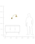 Miniatyrbilde 11 av 11: Sett med 2 vegglamper Gull Metall Justerbar arm Industrielt design