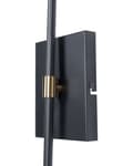 Miniatyrbilde 6 av 11: Vegglampe i hvit metall med justerbar skjerm og gulldetaljer i moderne industristil Stue Kontor Soverom