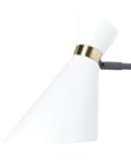 Miniatyrbilde 8 av 11: Vegglampe i hvit metall med justerbar skjerm og gulldetaljer i moderne industristil Stue Kontor Soverom