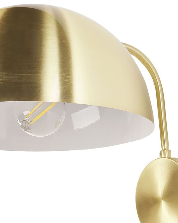 Vegglampe Gull Stål Metallskjerm Enkelt lys Punkt Retro Glamour Belysning