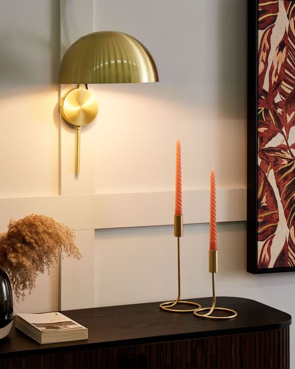 Vegglampe Gull Stål Metallskjerm Enkelt lys Punkt Retro Glamour Belysning