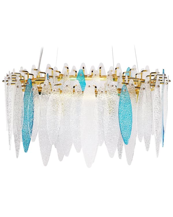 Lysekrone Anheng Lampe Flerfarget Metall Jern Hengende Lys Glass Skjerm Rund Form Moderne Glamour Belysning Stue Spisestue Soverom