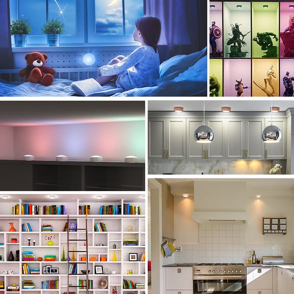 INF Skap LED Light Festival Lights med fjernkontroll Hvit  6 Lamps, 2 Remote Controls