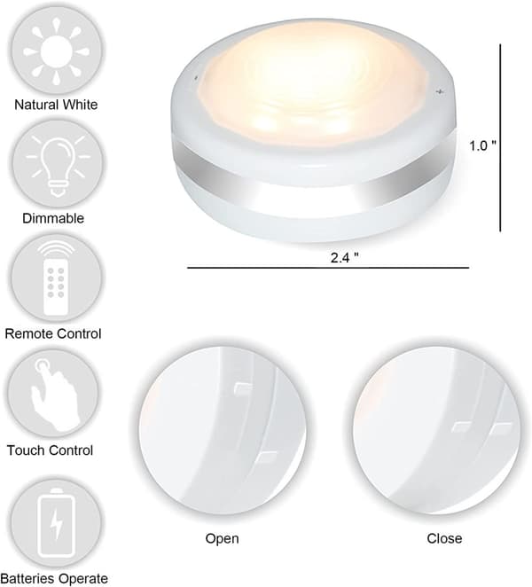 INF Skap LED Light Festival Lights med fjernkontroll Hvit  6 Lamps, 2 Remote Controls