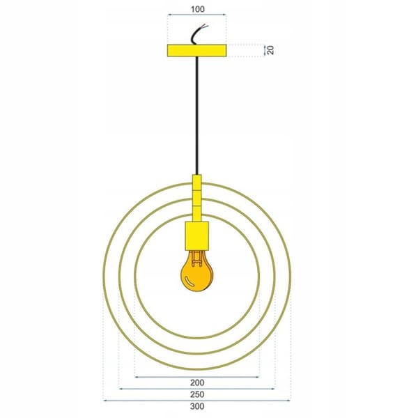METALLRING TAKLAMPA APP286-1CP GULD