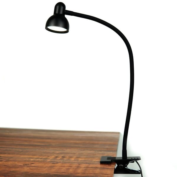 INF LED skrivebordslampe med klemme / 3 fargemoduser lang / fleksibel svanehals