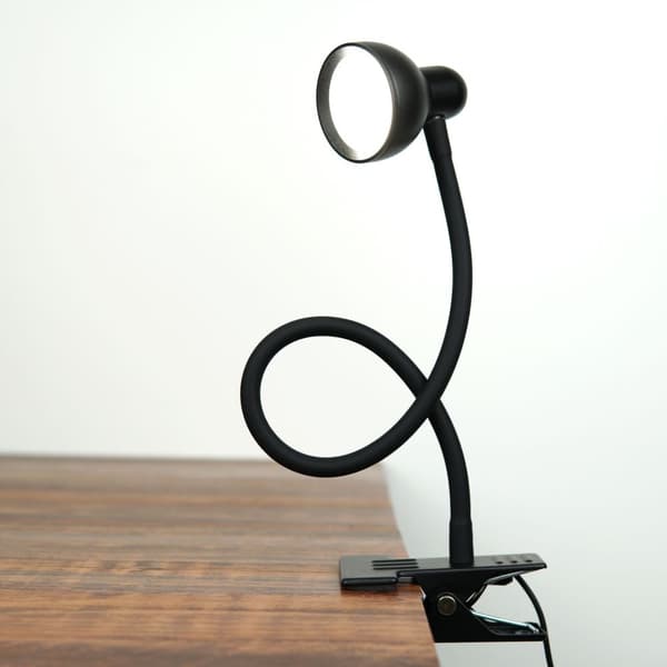 INF LED skrivebordslampe med klemme / 3 fargemoduser lang / fleksibel svanehals