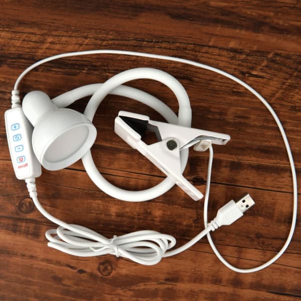 INF LED skrivebordslampe med klemme / 3 fargemoduser lang / fleksibel svanehals