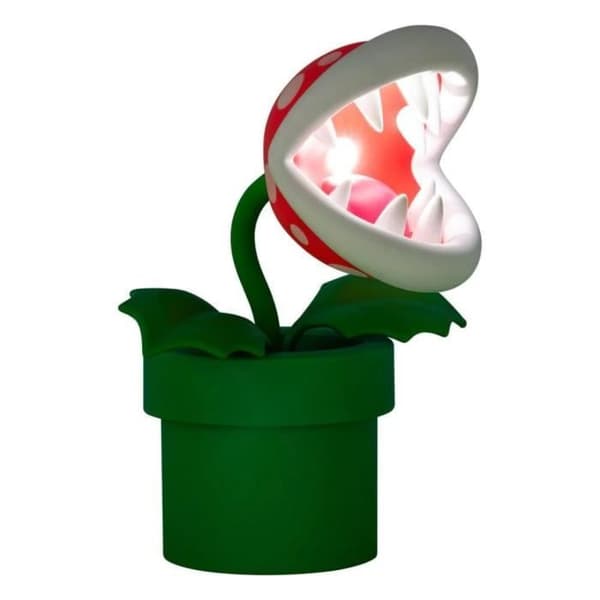 Dekorativ Lampa - SUPER MARIO - Mini Piranha Växt 21cm - LED - Vit - Modern Design
