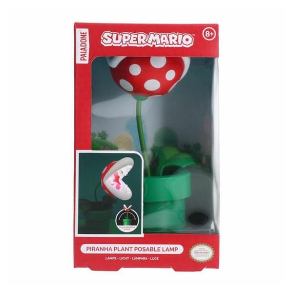 Dekorativ Lampa - SUPER MARIO - Mini Piranha Växt 21cm - LED - Vit - Modern Design Multifärg