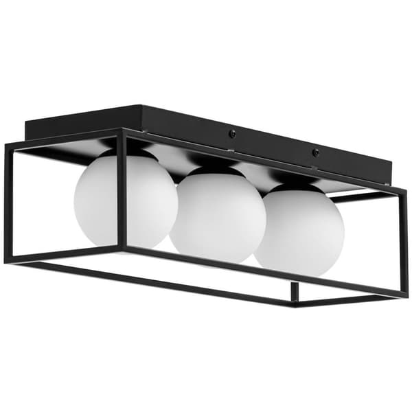 Uniprodo Taklampa - 3 glaskulor i järnram