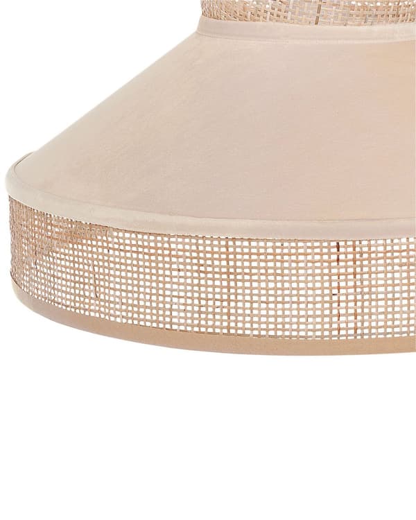Riippuvalaisin beige luonnonväri 167 cm rottinki sametti hajavalo kartiovarjostin boho moderni