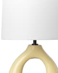 Pikkukuva 6 / 9: Pöytävalaisin keltainen 43 cm keraaminen polypuuvilla sylinterivarjostin käsintehty moderni