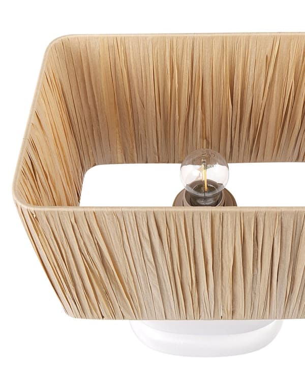 Pöytävalaisin valkoinen 42 cm keraaminen paperi sylinterivarjostin käsintehty boho moderni