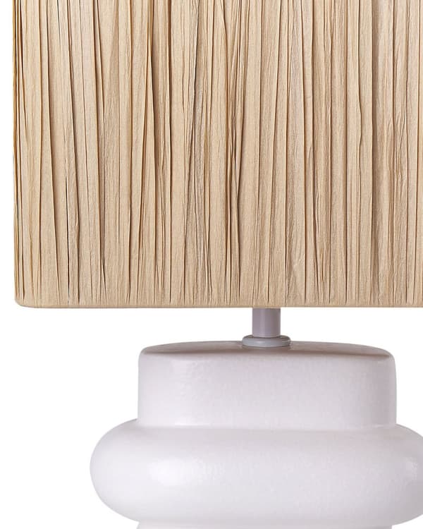 Pöytävalaisin valkoinen 42 cm keraaminen paperi sylinterivarjostin käsintehty boho moderni