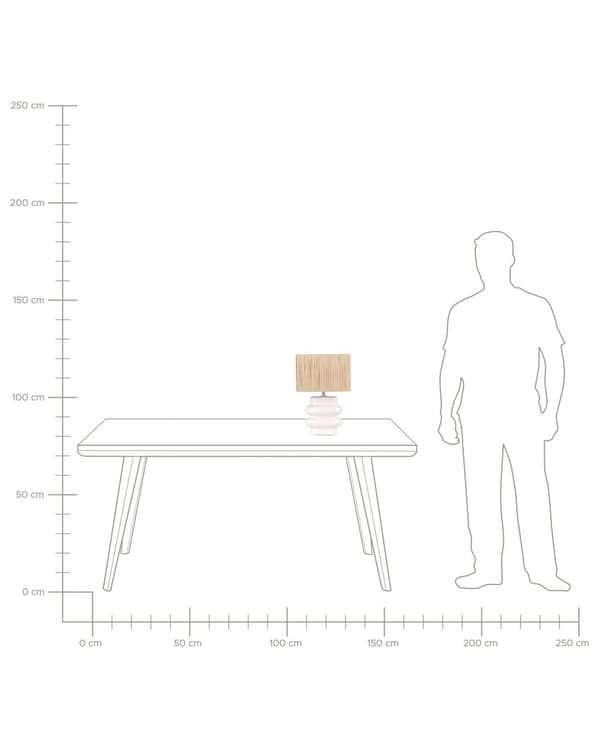 Pöytävalaisin valkoinen 42 cm keraaminen paperi sylinterivarjostin käsintehty boho moderni