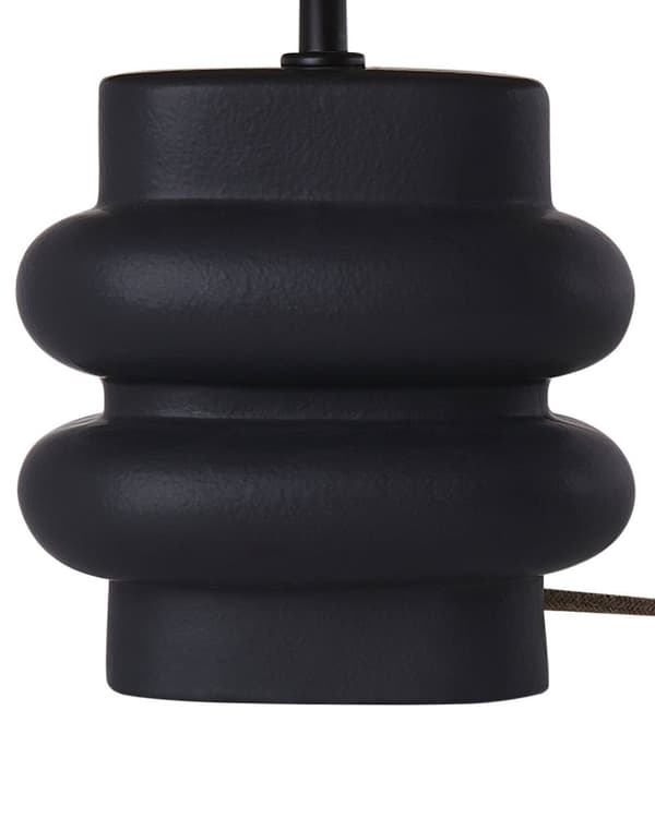 Bordlampe Svart og naturkeramisk papirmasse med rektangulær skjerm Minimalistisk design