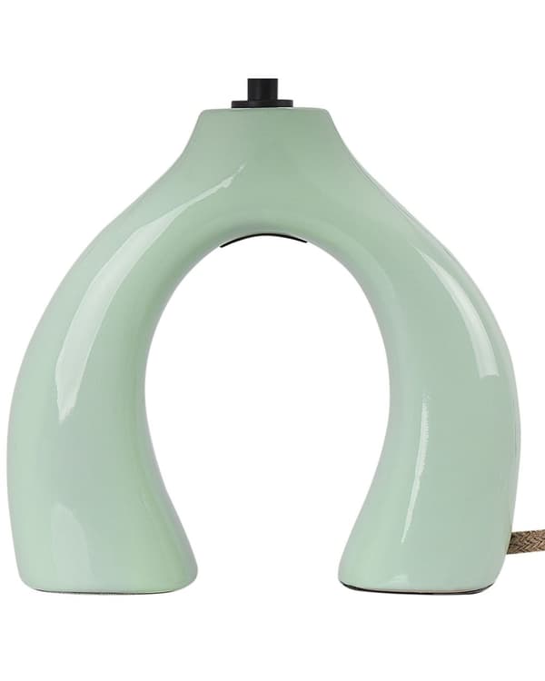 Bordlampe Lysegrønn Keramikk Lampeskjerm i lin Minimalistisk design Belysning Dekorativ Nattlampe
